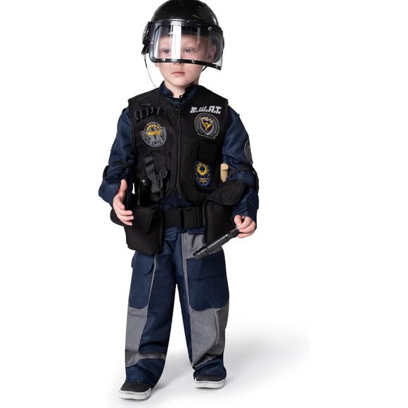 Swat Team Gear Halloween Costume Accessories Medium (8-10) yrs Career Day Outfit - Picture 3 of 10